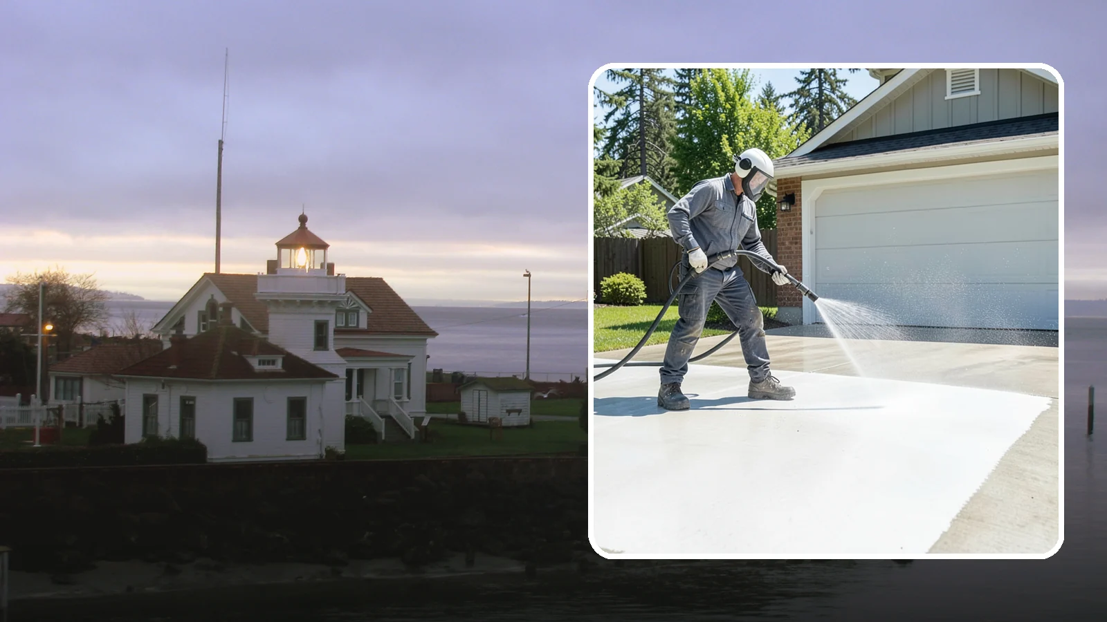 Garage Floor Cleaning in Mukilteo, Snohomish County, WA - Deep-clean oil-soaked, dusty garage floors to a bright, safer surface ready for parking or coating.