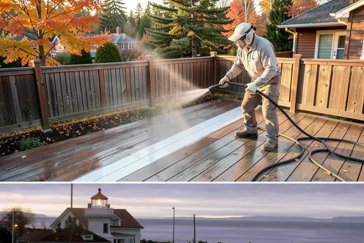 Garage Floor Cleaning in Mukilteo, Snohomish County, WA - Because a garage floor is sheltered, this service works year-round, though winter is popular when homeowners prep for coating...