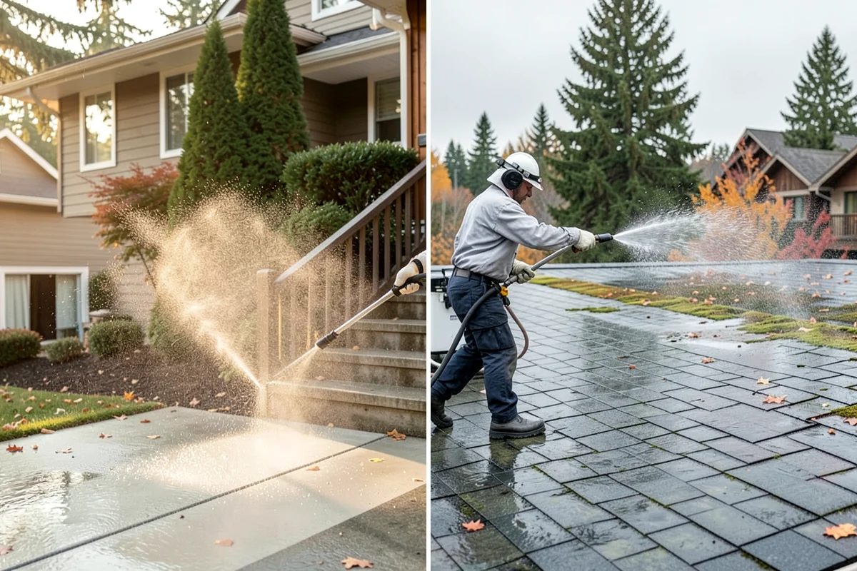 Garage Floor Cleaning in Normandy Park, King County, WA - Clear the floor and mask off walls and storage areas