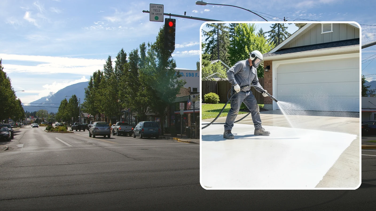 Garage Floor Cleaning in North Bend, King County, WA - Deep-clean oil-soaked, dusty garage floors to a bright, safer surface ready for parking or coating.