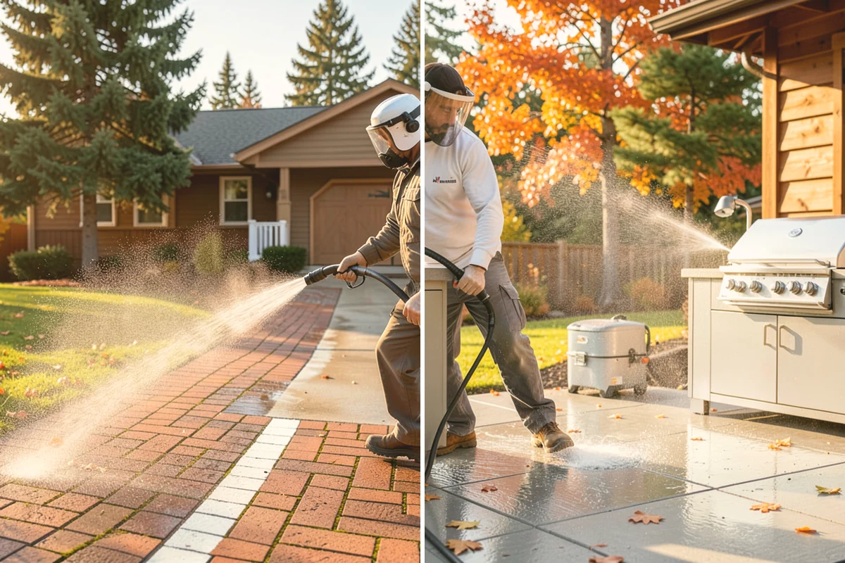Garage Floor Cleaning in Orting, Pierce County, WA - Clear the floor and mask off walls and storage areas