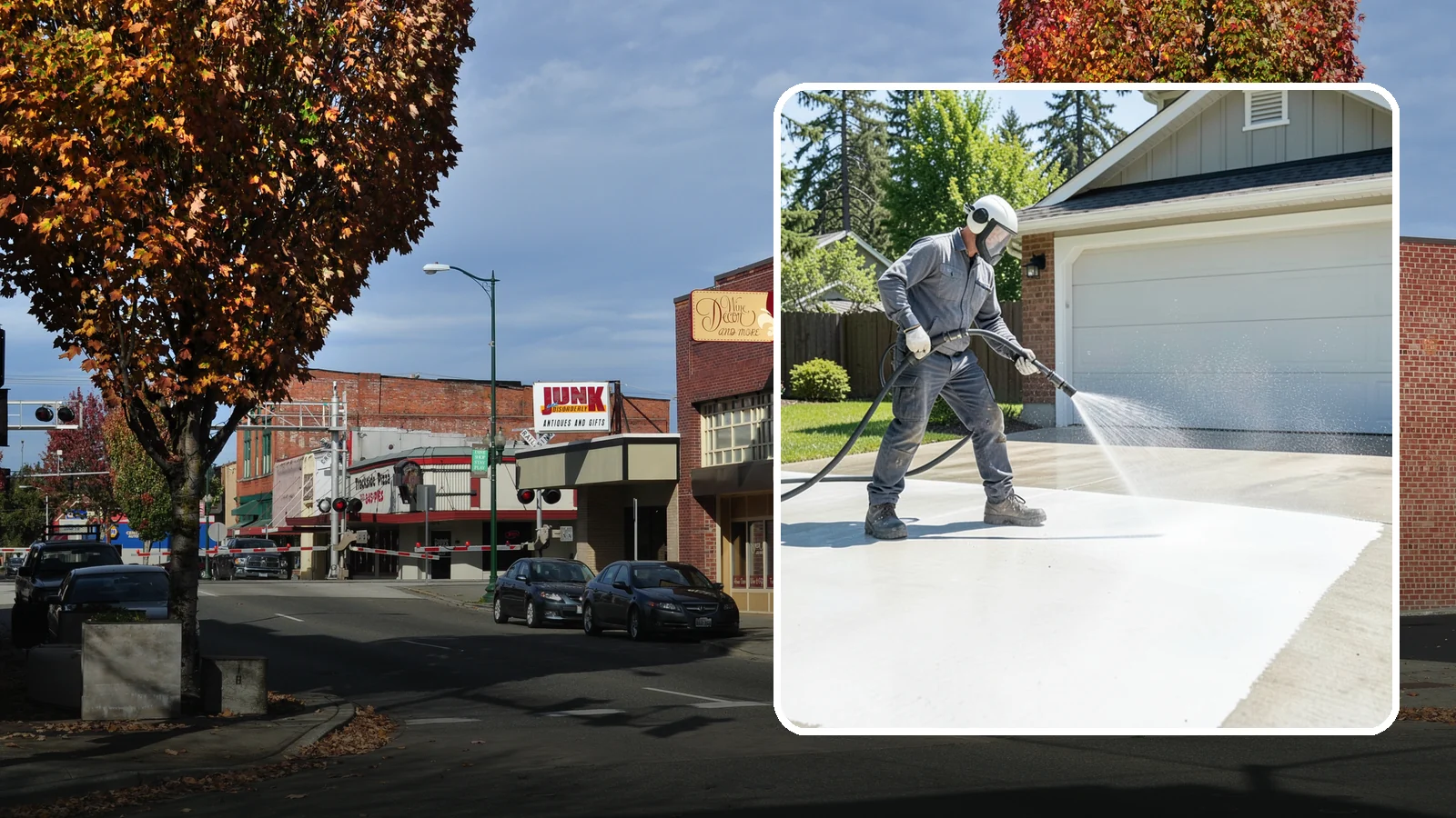 Garage Floor Cleaning in Puyallup, Pierce County, WA - Deep-clean oil-soaked, dusty garage floors to a bright, safer surface ready for parking or coating.