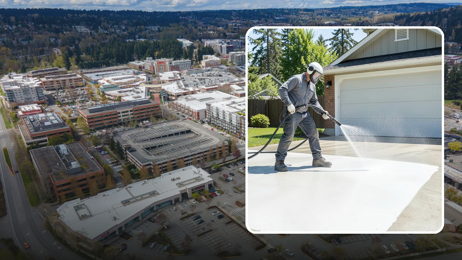 Garage Floor Cleaning in Redmond, King County, WA - Deep-clean oil-soaked, dusty garage floors to a bright, safer surface ready for parking or coating.