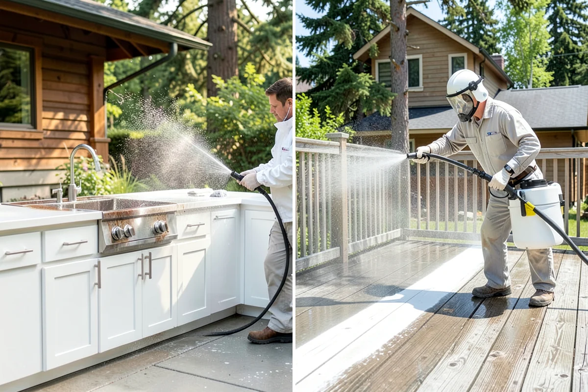 Garage Floor Cleaning in Snoqualmie, King County, WA - Clear the floor and mask off walls and storage areas