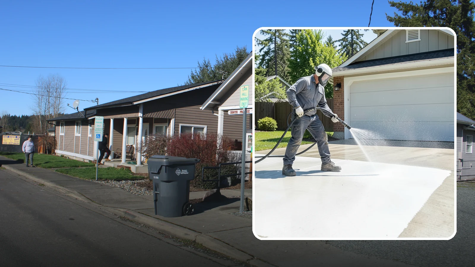 Garage Floor Cleaning in South Prairie, Pierce County, WA - Deep-clean oil-soaked, dusty garage floors to a bright, safer surface ready for parking or coating.