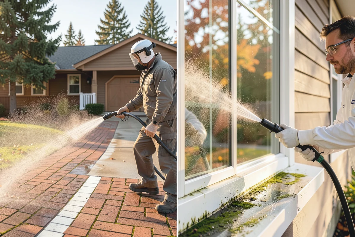 Garage Floor Cleaning in South Prairie, Pierce County, WA - Clear the floor and mask off walls and storage areas