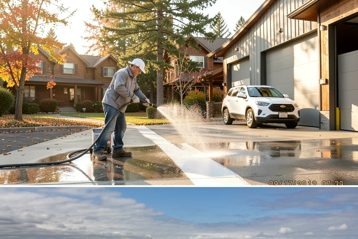 Garage Floor Cleaning in University Place, Pierce County, WA - Because a garage floor is sheltered, this service works year-round, though winter is popular when homeowners prep for coating...