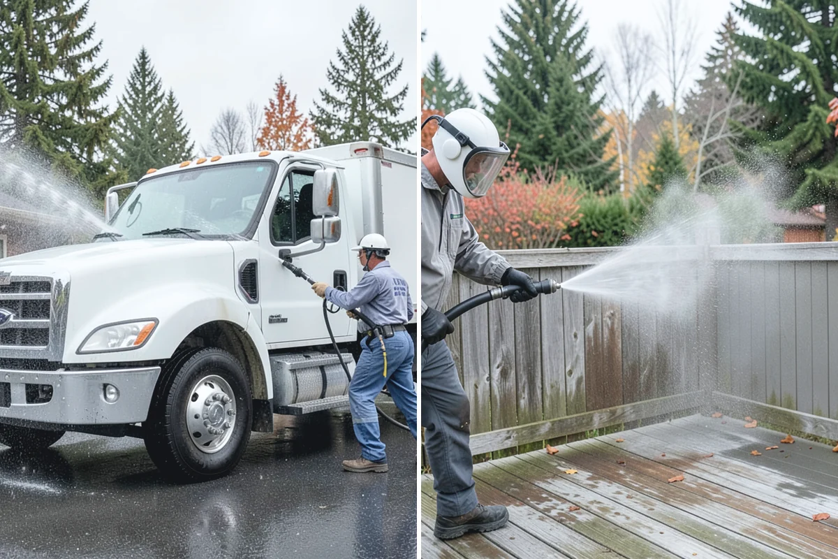 Garage Floor Cleaning in Wilkeson, Pierce County, WA - Clear the floor and mask off walls and storage areas