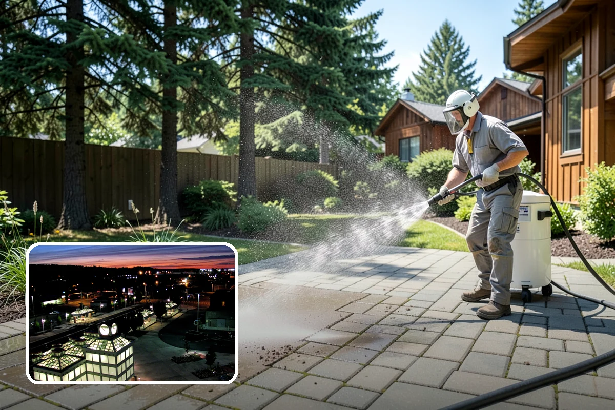 Garden Wall Cleaning in Auburn, King County, WA - Removes moss and soil staining from wall faces and caps