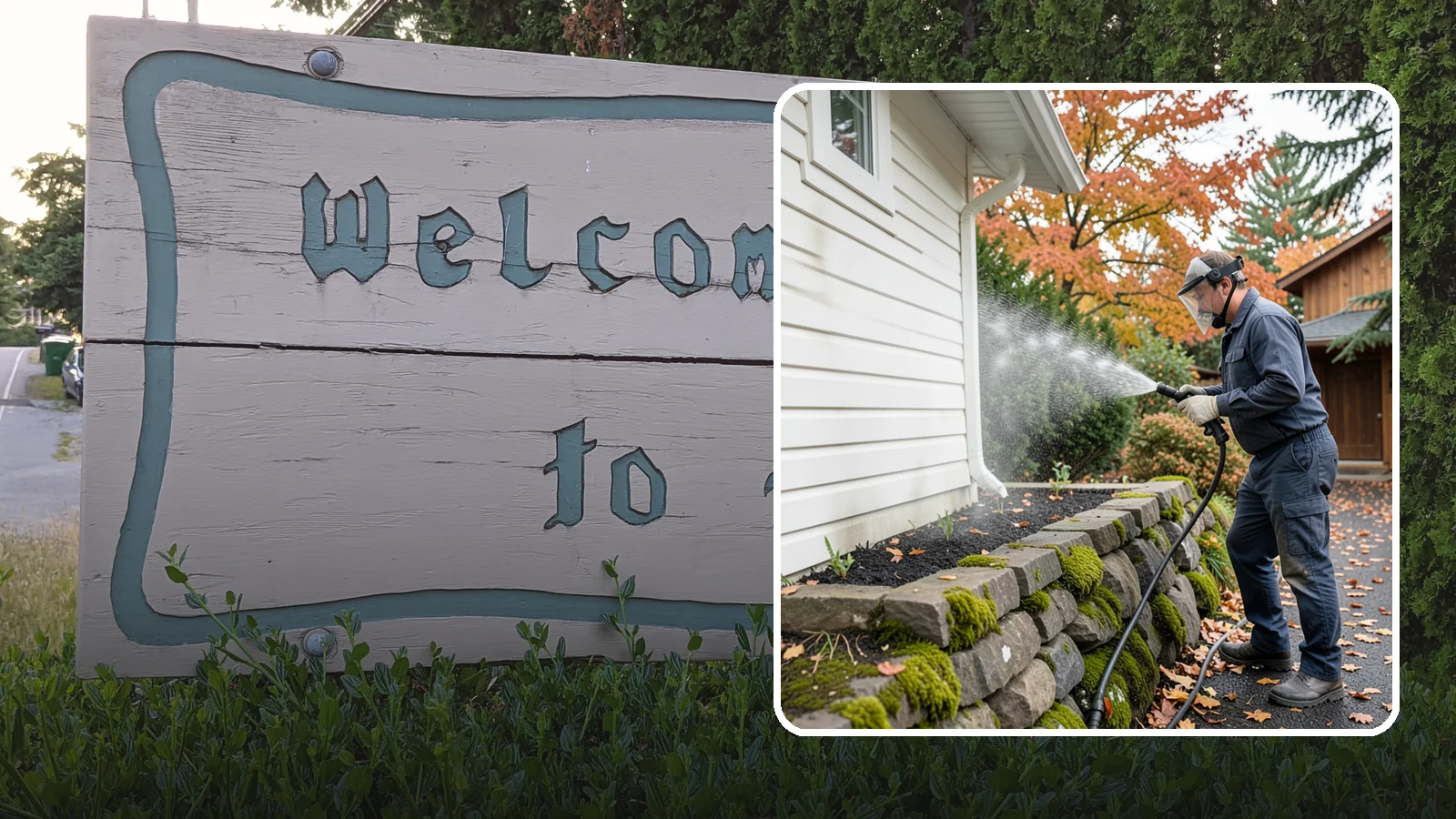 Garden Wall Cleaning in Brier, Snohomish County, WA - We wash garden and retaining walls to clear the moss, soil stain, and efflorescence that mark these low landscape features.