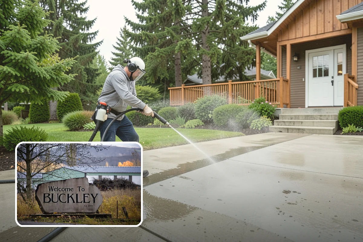 Garden Wall Cleaning in Buckley, Pierce County, WA - Removes moss and soil staining from wall faces and caps
