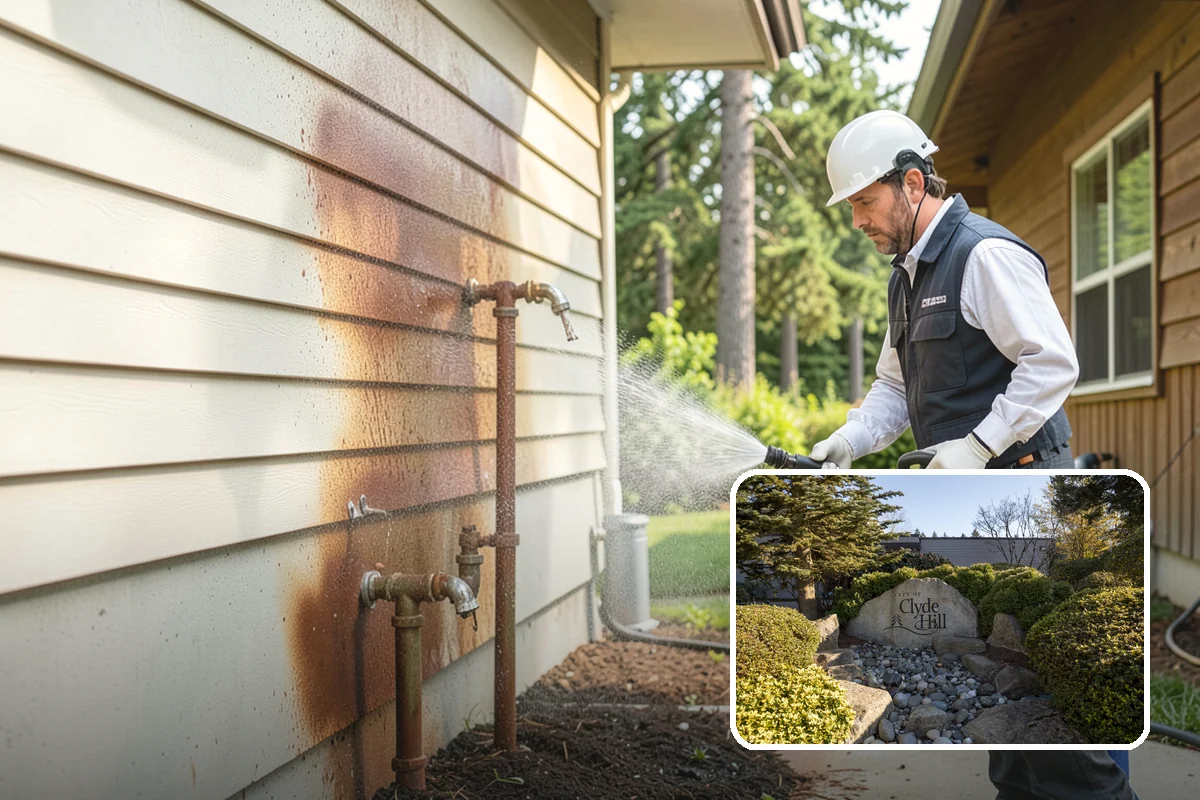 Garden Wall Cleaning in Clyde Hill, King County, WA - Removes moss and soil staining from wall faces and caps