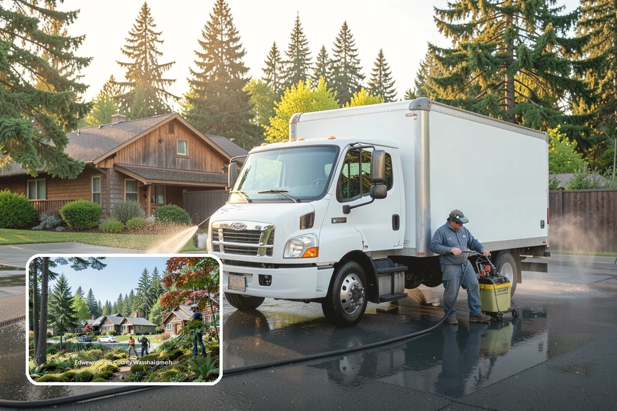 Garden Wall Cleaning in Edgewood, Pierce County, WA - Removes moss and soil staining from wall faces and caps