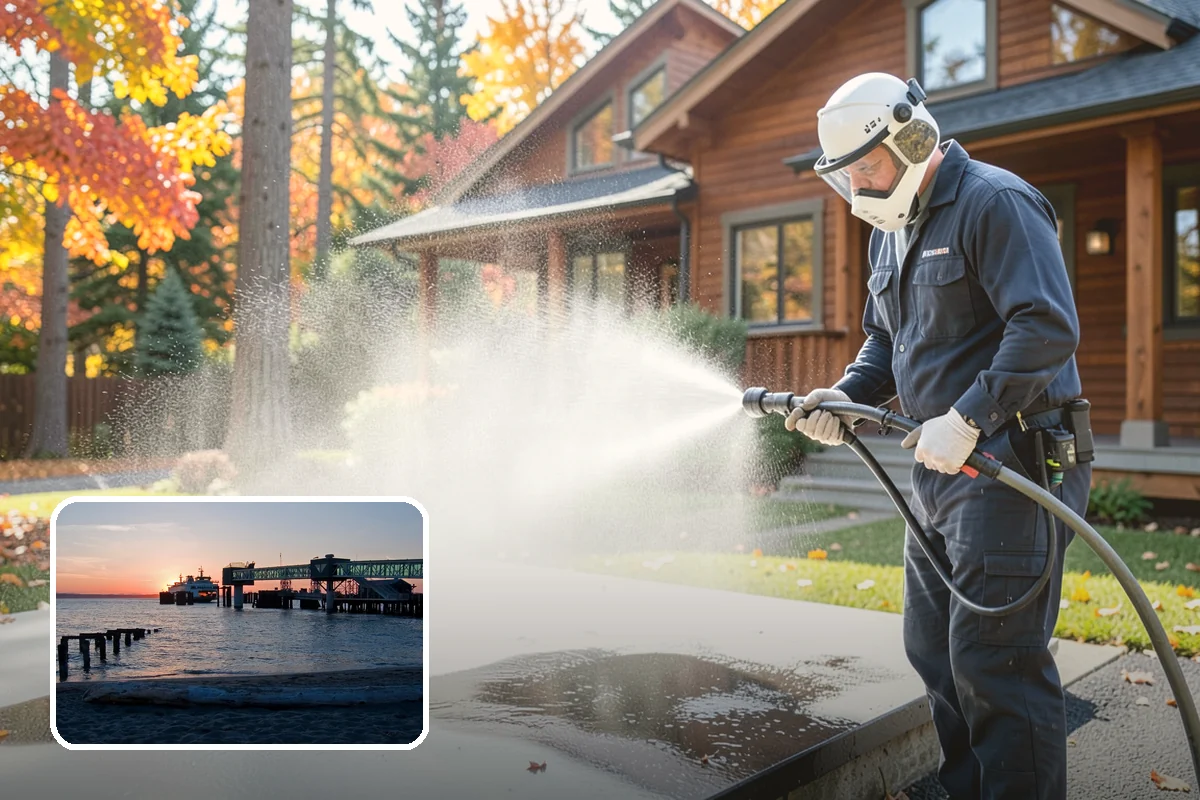 Garden Wall Cleaning in Edmonds, Snohomish County, WA - Removes moss and soil staining from wall faces and caps