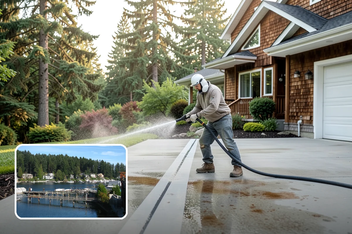 Garden Wall Cleaning in Gig Harbor, Pierce County, WA - Removes moss and soil staining from wall faces and caps