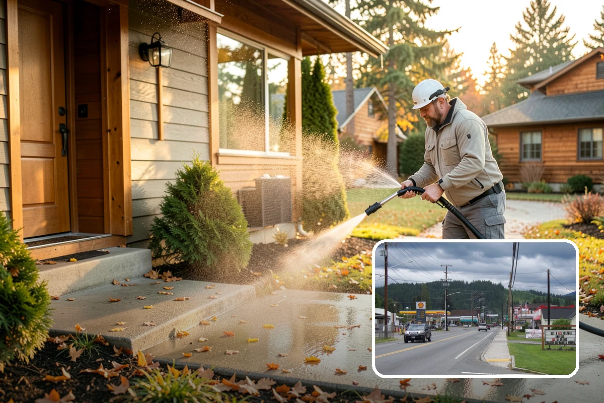 Garden Wall Cleaning in Granite Falls, Snohomish County, WA - Removes moss and soil staining from wall faces and caps