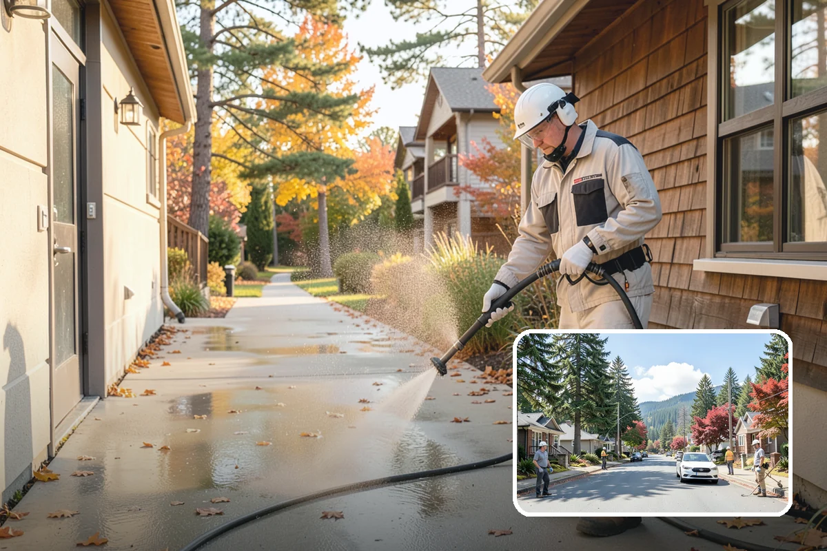 Garden Wall Cleaning in Hunts Point, King County, WA - Removes moss and soil staining from wall faces and caps