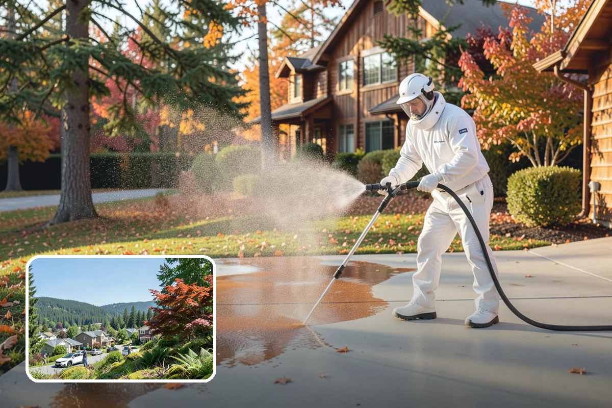 Garden Wall Cleaning in Index, Snohomish County, WA - Removes moss and soil staining from wall faces and caps