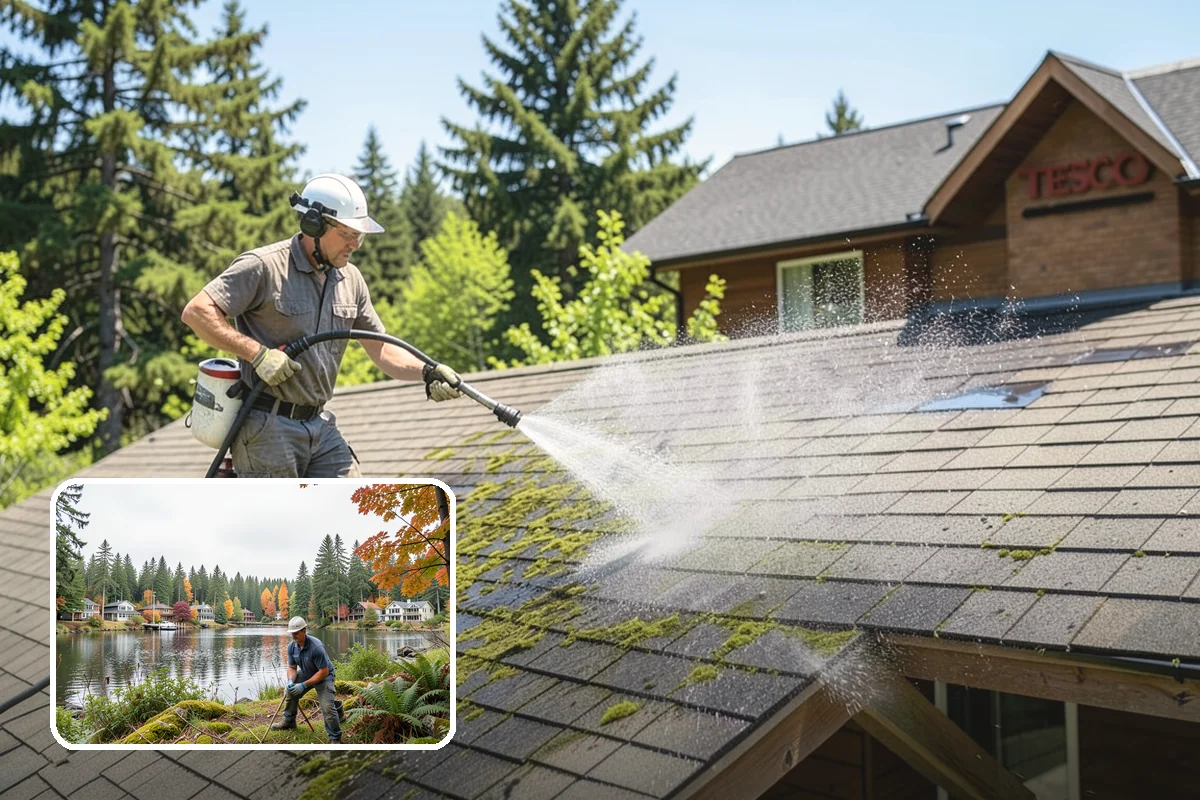 Garden Wall Cleaning in La Conner, Skagit County, WA - Removes moss and soil staining from wall faces and caps
