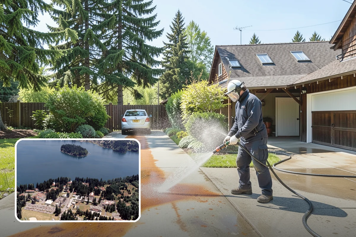 Garden Wall Cleaning in Lakewood, Pierce County, WA - Removes moss and soil staining from wall faces and caps