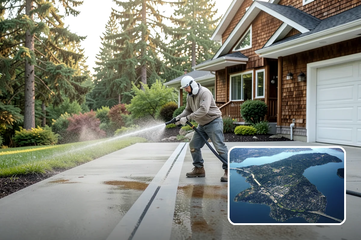 Garden Wall Cleaning in Mercer Island, King County, WA - Removes moss and soil staining from wall faces and caps