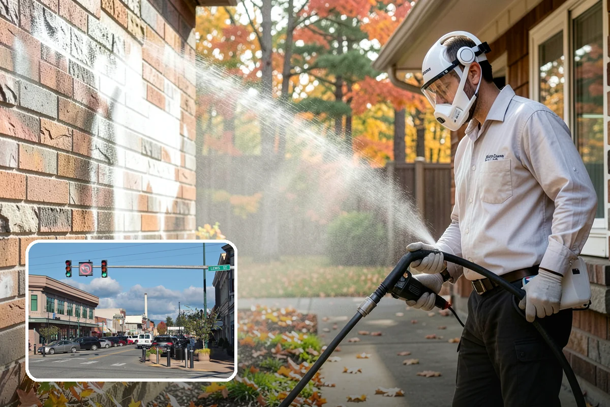 Garden Wall Cleaning in Monroe, Snohomish County, WA - Removes moss and soil staining from wall faces and caps