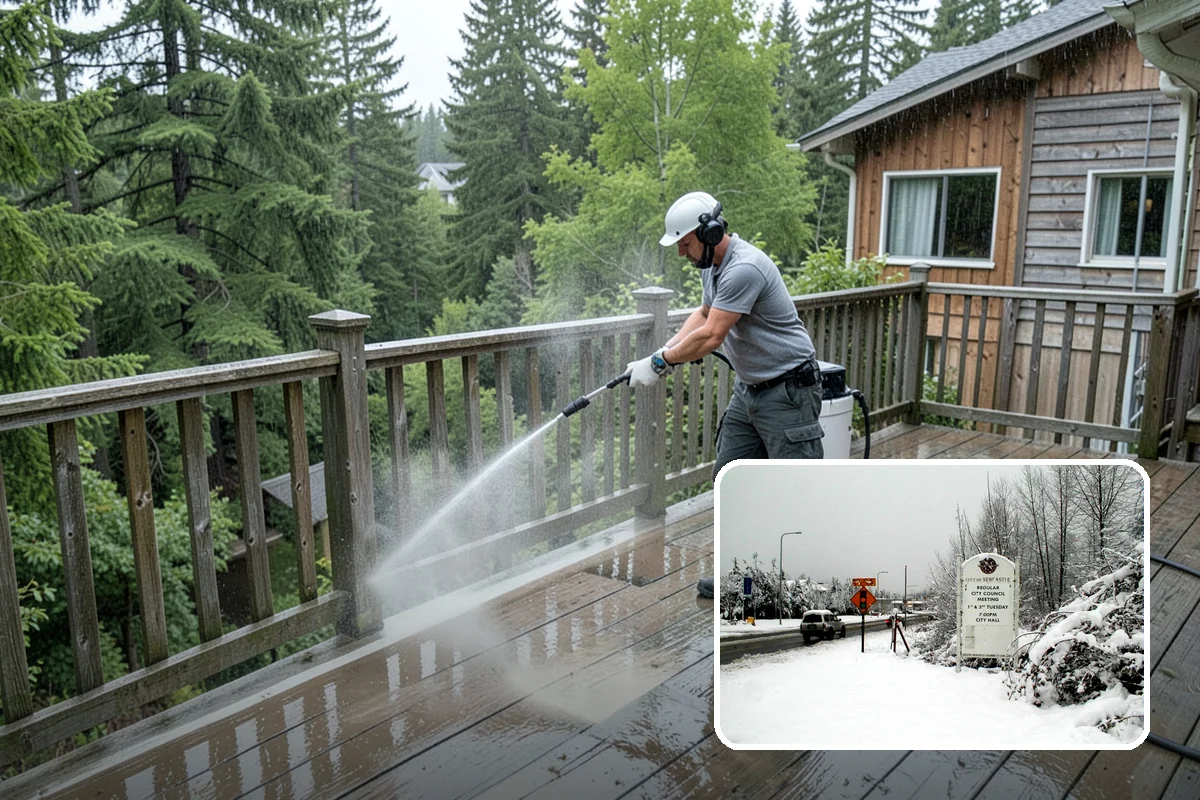 Garden Wall Cleaning in Newcastle, King County, WA - Removes moss and soil staining from wall faces and caps