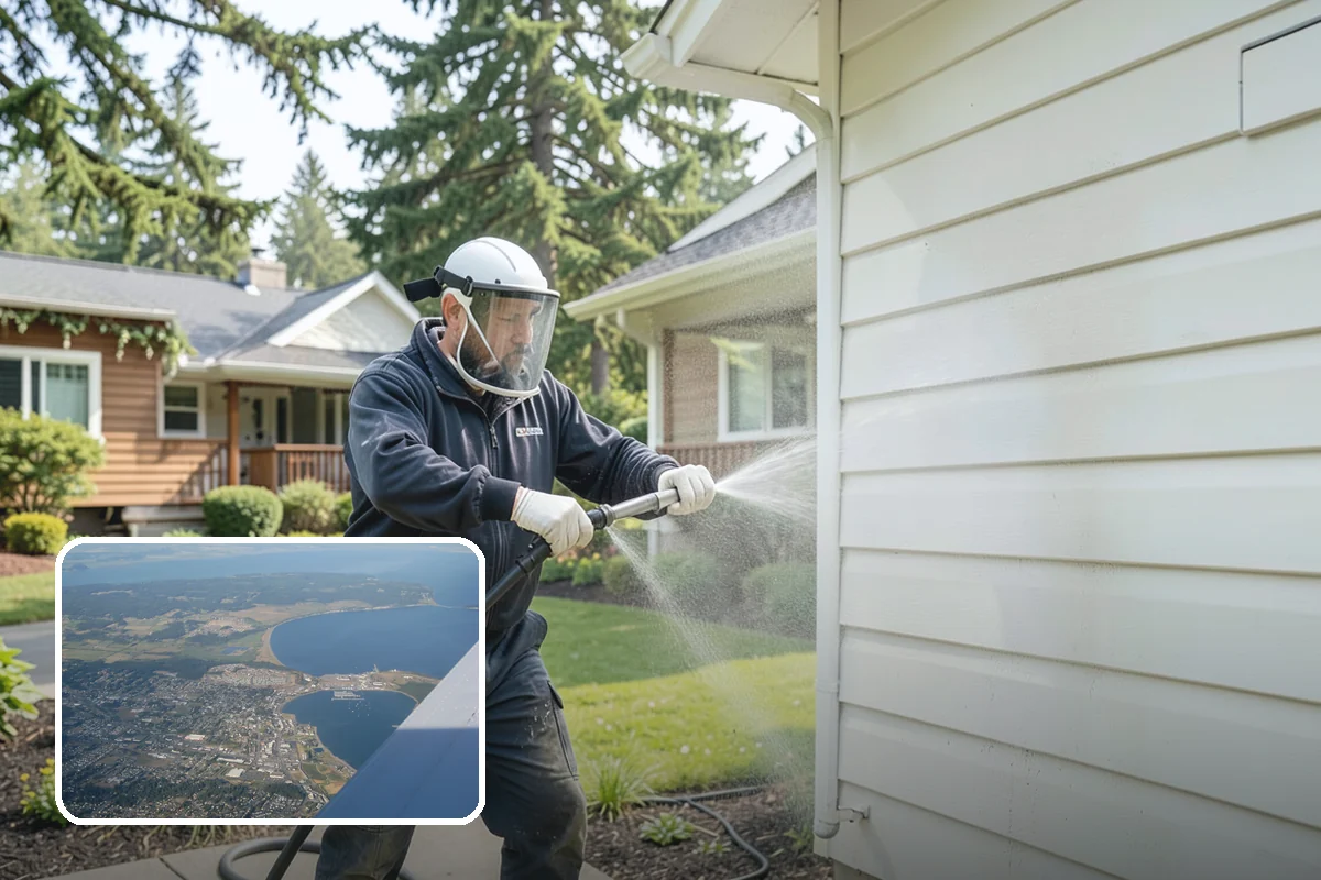 Garden Wall Cleaning in Oak Harbor, Island County, WA - Removes moss and soil staining from wall faces and caps