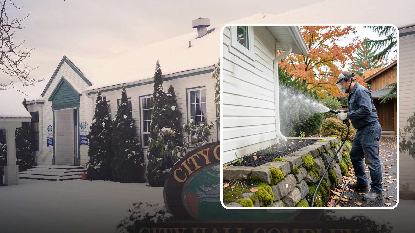 Garden Wall Cleaning in Pacific, King County, WA - We wash garden and retaining walls to clear the moss, soil stain, and efflorescence that mark these low landscape features.
