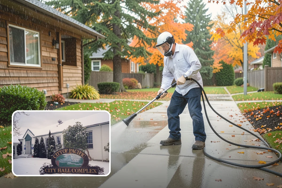 Garden Wall Cleaning in Pacific, King County, WA - Removes moss and soil staining from wall faces and caps