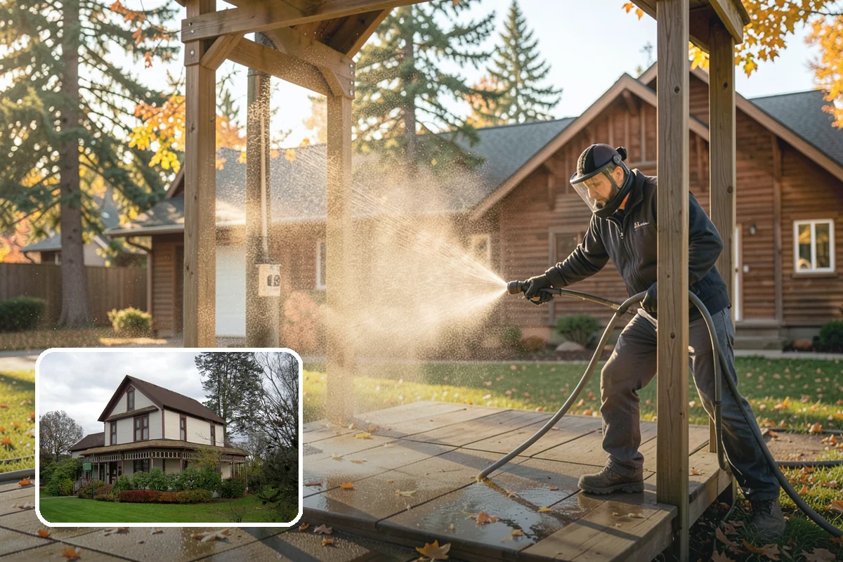 Garden Wall Cleaning in Sumner, Pierce County, WA - Removes moss and soil staining from wall faces and caps