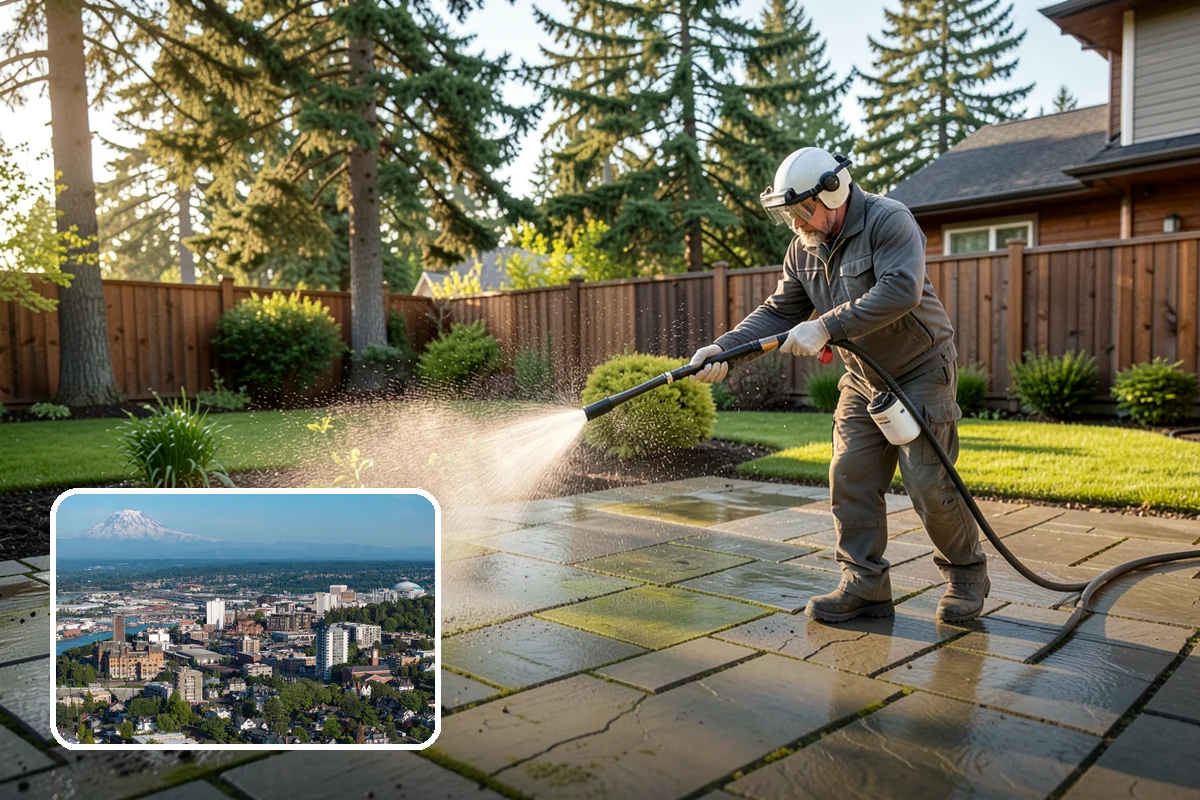 Garden Wall Cleaning in Tacoma, Pierce County, WA - Removes moss and soil staining from wall faces and caps