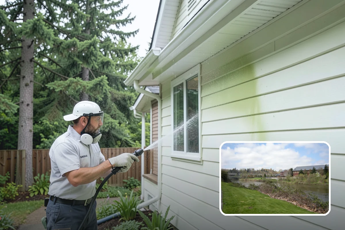 Garden Wall Cleaning in Tukwila, King County, WA - Removes moss and soil staining from wall faces and caps