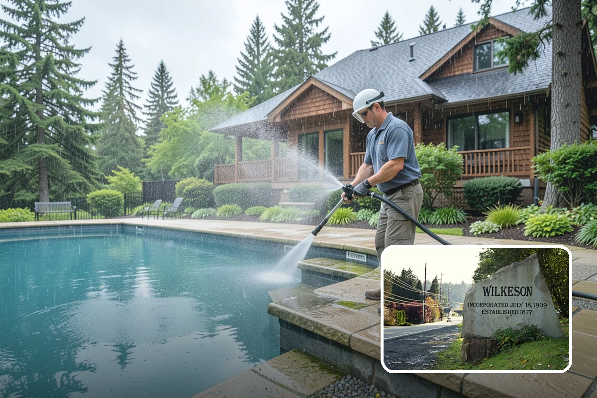 Garden Wall Cleaning in Wilkeson, Pierce County, WA - Removes moss and soil staining from wall faces and caps