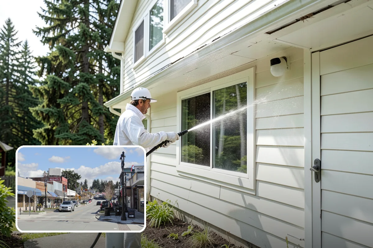 Gas Station Cleaning in Bothell, King County, WA - Removes slip-causing oil and fuel film from pump-island concrete