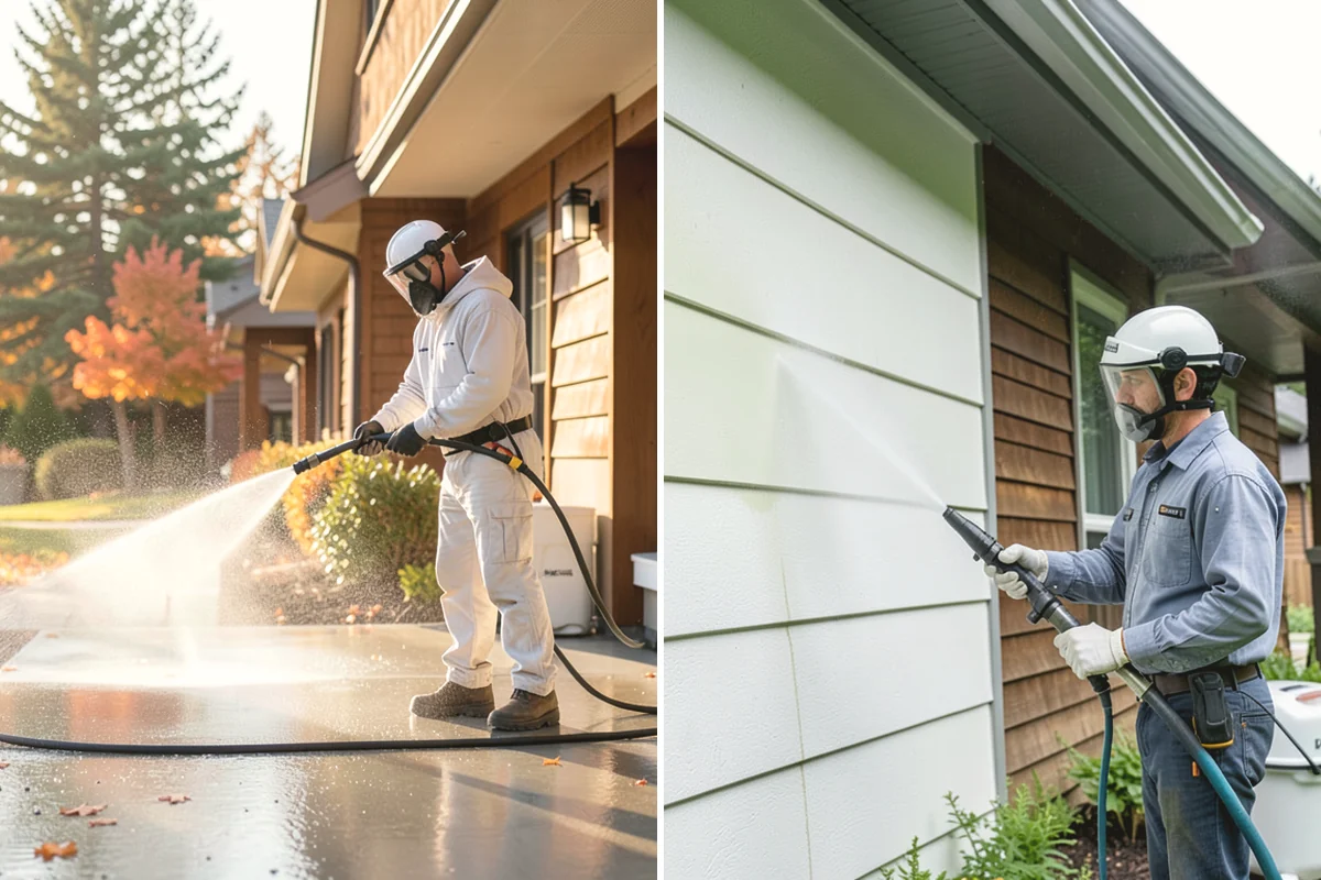 Gas Station Cleaning in Carbonado, Pierce County, WA - Contain drains and pre-treat oil-stained concrete with a commercial degreaser