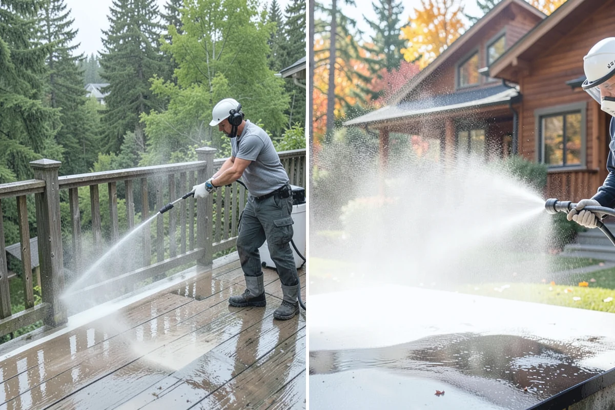 Gas Station Cleaning in Darrington, Snohomish County, WA - Contain drains and pre-treat oil-stained concrete with a commercial degreaser