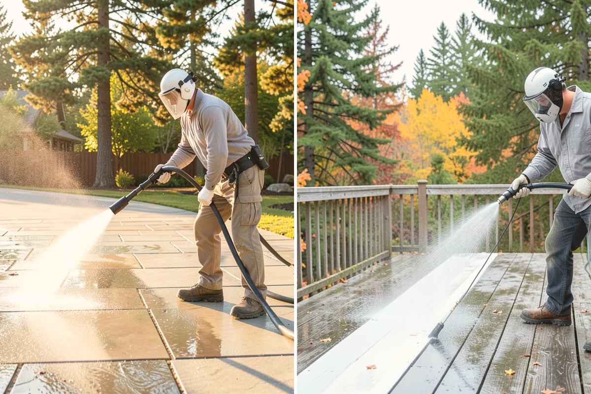 Gas Station Cleaning in Eatonville, Pierce County, WA - Contain drains and pre-treat oil-stained concrete with a commercial degreaser