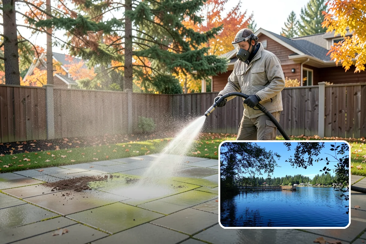 Gas Station Cleaning in Federal Way, King County, WA - Removes slip-causing oil and fuel film from pump-island concrete