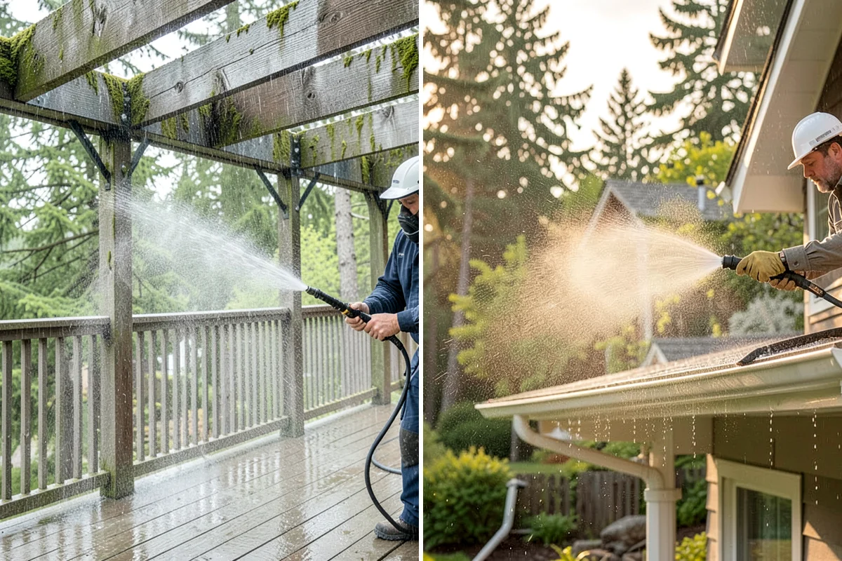 Gas Station Cleaning in Federal Way, King County, WA - Contain drains and pre-treat oil-stained concrete with a commercial degreaser