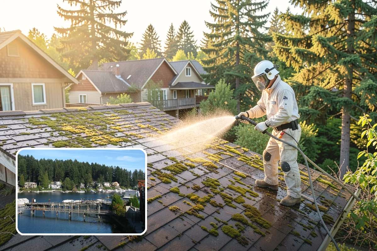 Gas Station Cleaning in Gig Harbor, Pierce County, WA - Removes slip-causing oil and fuel film from pump-island concrete