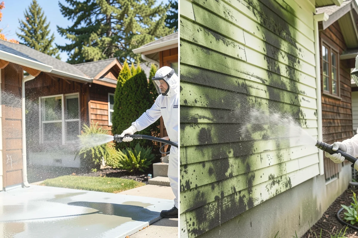 Gas Station Cleaning in La Conner, Skagit County, WA - Contain drains and pre-treat oil-stained concrete with a commercial degreaser