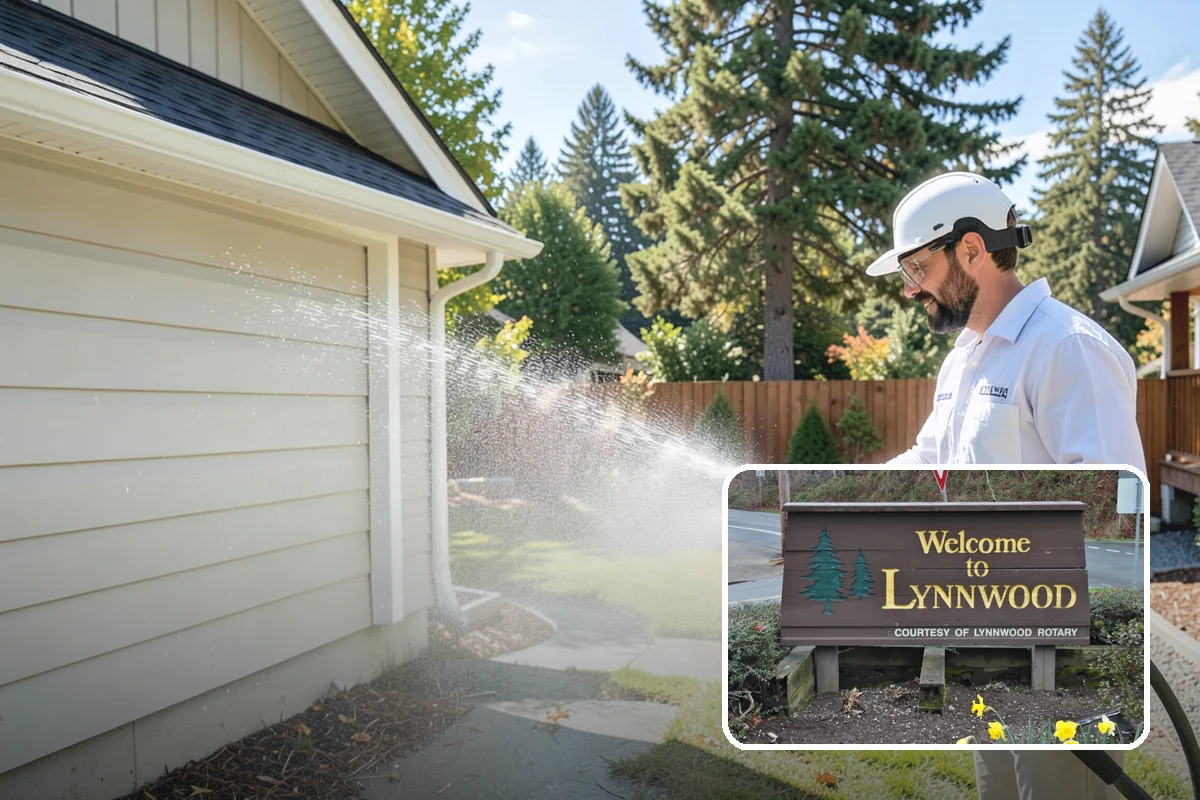 Gas Station Cleaning in Lynnwood, Snohomish County, WA - Removes slip-causing oil and fuel film from pump-island concrete
