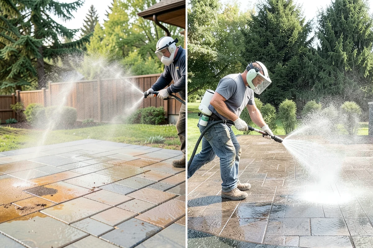 Gas Station Cleaning in Maple Valley, King County, WA - Contain drains and pre-treat oil-stained concrete with a commercial degreaser