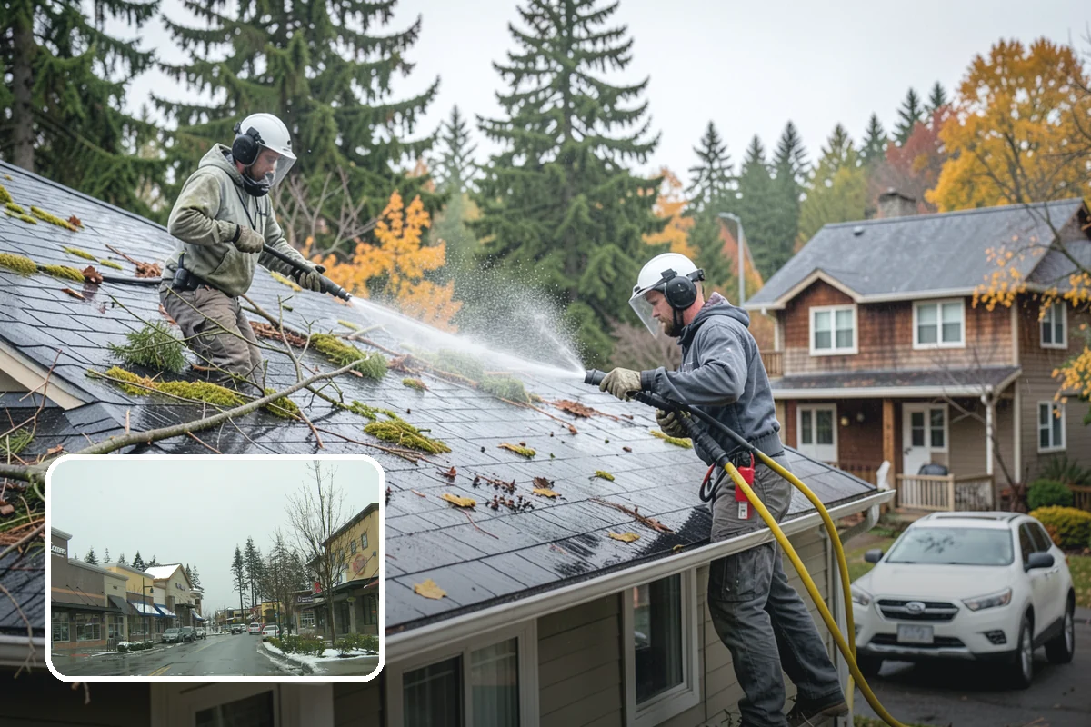 Gas Station Cleaning in Mill Creek, Snohomish County, WA - Removes slip-causing oil and fuel film from pump-island concrete