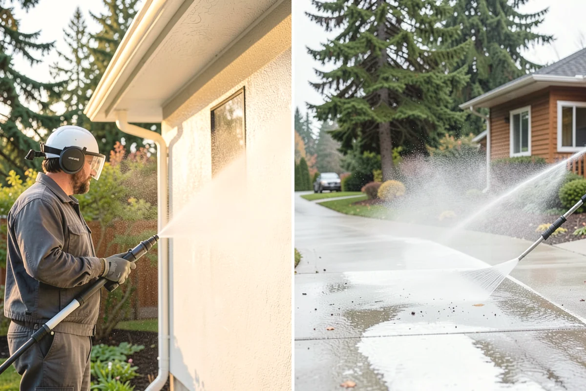 Gas Station Cleaning in Mill Creek, Snohomish County, WA - Contain drains and pre-treat oil-stained concrete with a commercial degreaser