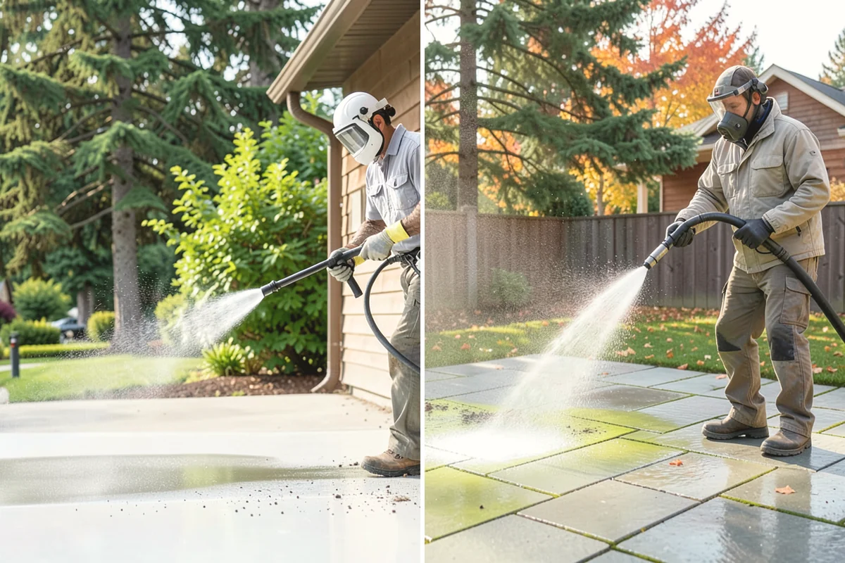 Gas Station Cleaning in Monroe, Snohomish County, WA - Contain drains and pre-treat oil-stained concrete with a commercial degreaser