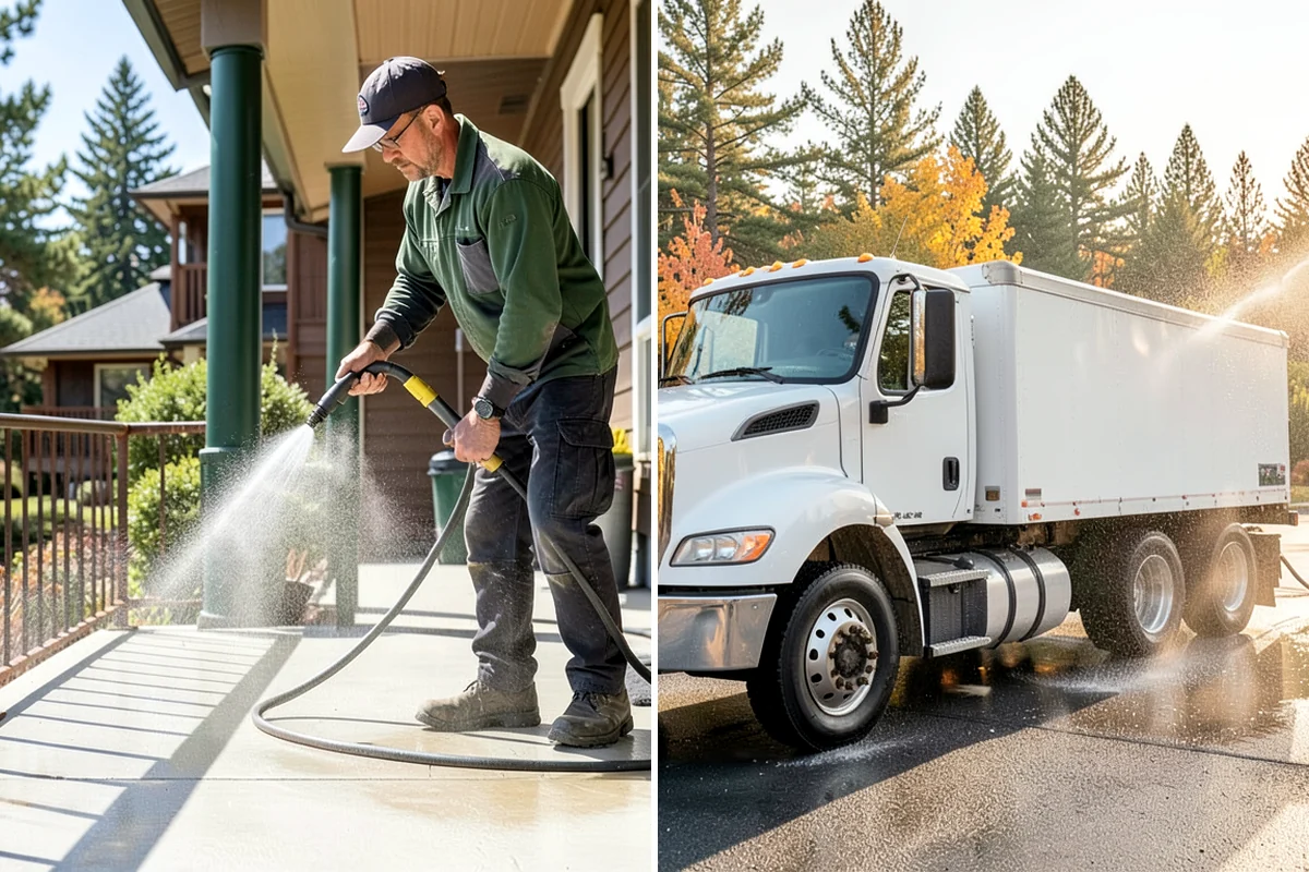 Gas Station Cleaning in Normandy Park, King County, WA - Contain drains and pre-treat oil-stained concrete with a commercial degreaser