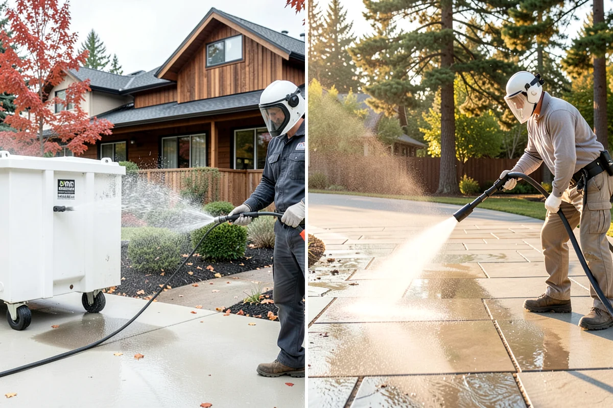 Gas Station Cleaning in Pacific, King County, WA - Contain drains and pre-treat oil-stained concrete with a commercial degreaser