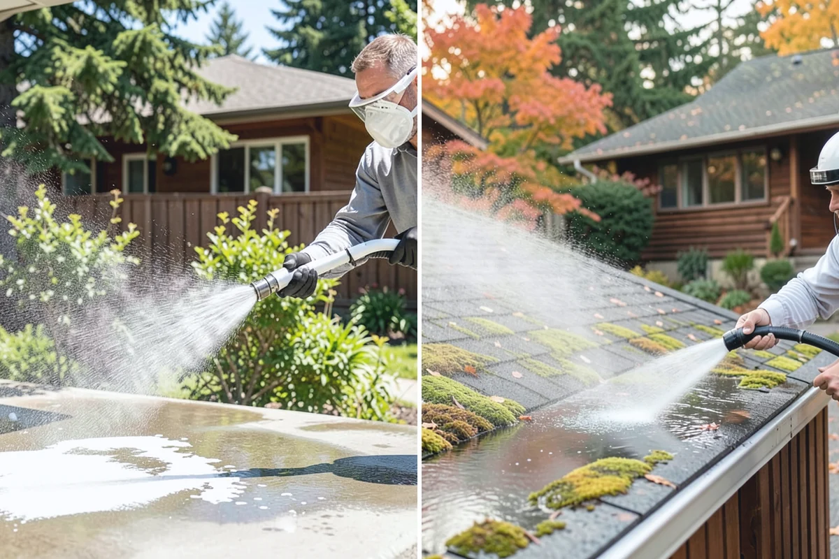Gas Station Cleaning in Renton, King County, WA - Contain drains and pre-treat oil-stained concrete with a commercial degreaser